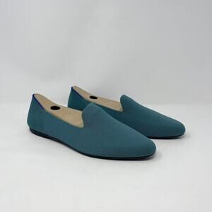 Rothys The Almond Loafer Womens 10‎ Blue Sage Washable Flat Slip On Shoe NWT